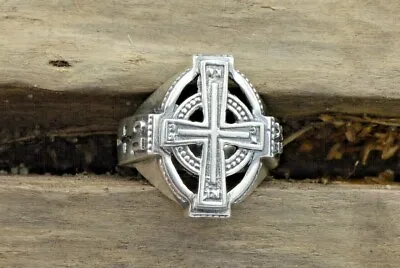 God Maltese Cross Icon Vtg Old Sterling SILVER 925 Ring MENS 9.5 Ukraine Europe  • $69.99