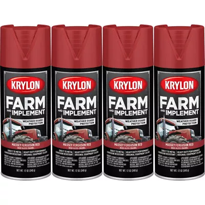 Krylon Paint 1939 (4-PACK); Farm & Implement 12oz Aerosol Massey Ferguson Red • $46.48