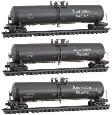 Micro-Trains MTL N-Scale 56ft GS Tank Cars Southern Pacific/SP Weathered 3-Pack • $110.39