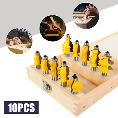 Carbide Coated Crown Molding Router Bit Set 1/2  Shank Woodworking Milling Tool! • $67.46