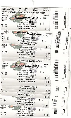 2013-14 Minnesota Wild Season Ticket Playoffs Set Blackhawks Avalanche Stubs • $6.97