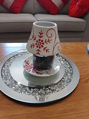 Small Yankee Candle Shade And Tray In Snowflake Design Excellent Condition • £7.50