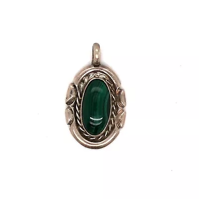 VTG Estate Sterling Silver & Malachite Pendant! 53  • $33.99