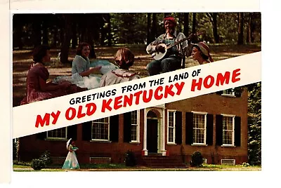 Chrome Banner Postcard Greetings From The Land Of My Old Kentucky Home -WP3 • $1.49