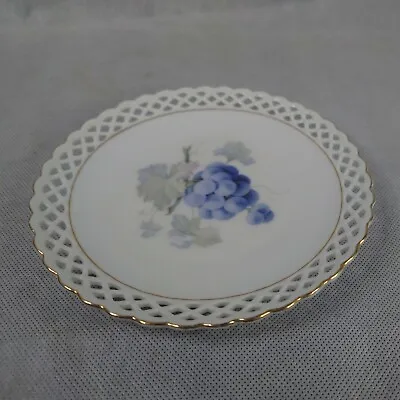 £6.95 • Buy Vintage Schumann Bavaria Reticulated Cake Plate With Grapes 15cm Dia
