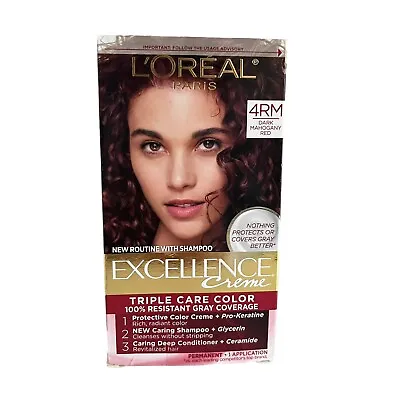 L'Oreal Paris Excellence Creme Triple Care Hair Color 4RM Dark Mahogany Red • $17.10