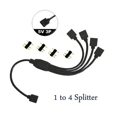  ARGB Splitter Connector 5V 3 Pin 12V 4pin Extension Cable CP RGB-Header 12V GRB • $3.99