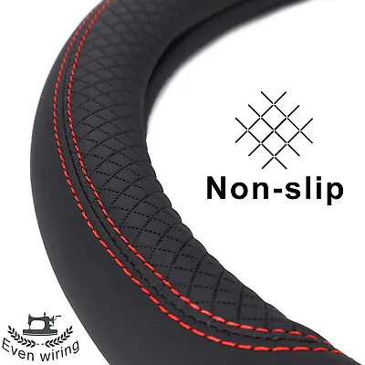 SPORT Car Steering Wheel Cover +Pair Seat Belt Shoulder Pad LeatherProtector • $19.69