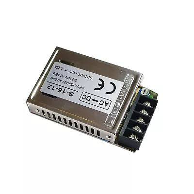 AC 110-240V To DC 12V 15W LED Transformer Driver Switching Power Supply IP20 UK • £4.19