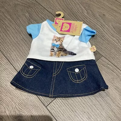 Design A Bear Chad Valley Cute Denim Skirt And Cat T Shirt. BNWT • £7