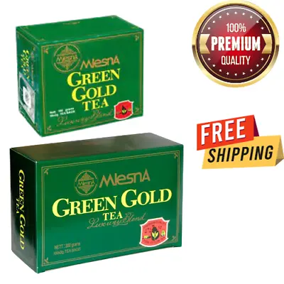 MLESNA GREEN GOLD TEA-LUXURY BLEND BAGS/Unflavored Loose Green Tea-7.05OZ/3.52OZ • $8.14