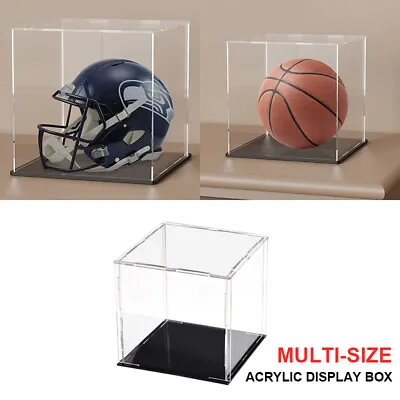 Clear Acrylic Display Case Box Dustproof Protection Showcase Cube Collectibles • £16.18