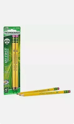 TICONDEROGA My First Pencils Wood-Cased #2 HB Soft Pre-Sharpened With Eraser • $8.40