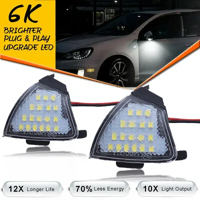 2Pcs LED Under Side Mirror Light Lamp For VW Golf5 MK5 R36 Passat B6 Jetta EOS • $14.73