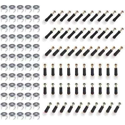 60pcs Eccentric Fittings Cabinet Connector Furniture Connector With Dowel Bolts • £11.17