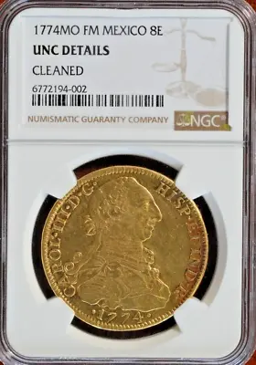 Spain Colonial Mexico 1774 FM Gold MONEY COIN 8 Escudos NGC Luster Eye Appeal • $6275