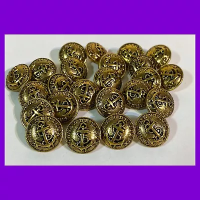 24 Vintage Royal French Navy Uniform Buttons Canal De Vieux Brass Military • $13.53