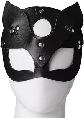 Cat Woman Mask Faux Leather Sexy Eye Bondage Fancy Dress Costume Party Halloween • £4.88