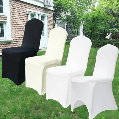 £99.92 • Buy 50x Universal Chair Covers Stretch Spandex Fitted Chair For Banquet Hotel Decor