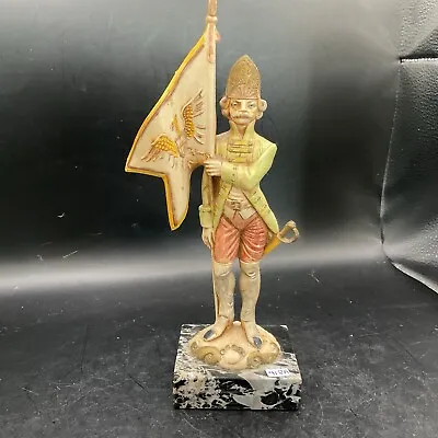 Vintage Depose Italy 415 Military Soldier Statue Genuine Carrara Marble.  418a • $23