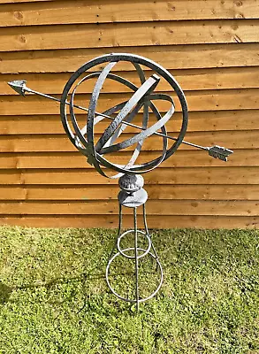 Armillary Sphere Garden Stake Ornament Lawn Metal Gift Present Quirky • £34