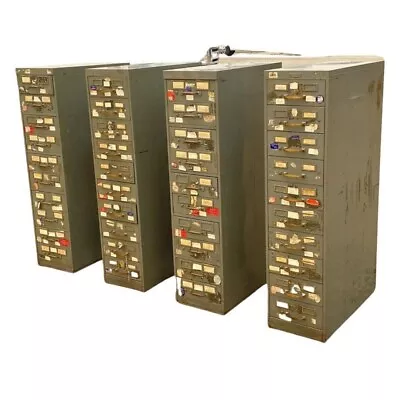 Vintage Columbia Steel Equip Green Metal 10 Drawer Industrial File Cabinet (A) • $995