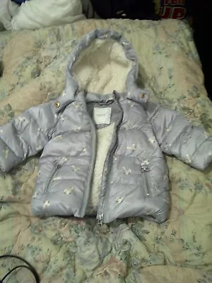 NEXT Baby Padded Warm Coat With Rabbit Design 3-6 Months (8kg/18lbs) • £5.50