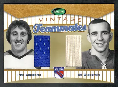 2002-03 ITG Parkhurst Dual Jersey Phil Esposito & Ed Giacomin #/20 Teammates • $0.99