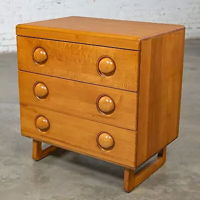 Early To Mid-20th Century Art Moderne Maple Small 3 Drawer Chest Or Cabinet • $1995
