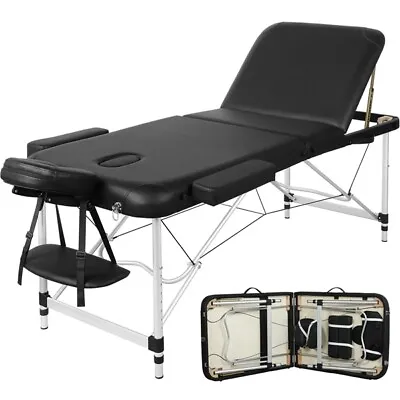 Massage Table 3 Fold Masage Bed Alumium Alloy Massage Couch Portable Salon Bed  • £117.99