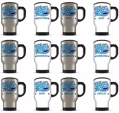 £14.99 • Buy 14oz Worlds Best Male Relation Novelty Gift Aluminium Travel Mug - Blue