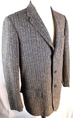 VTG 50s Wool Tweed Sport Coat Suit Jacket Fleck Men's Size 39 Long Made In USA • $59.95