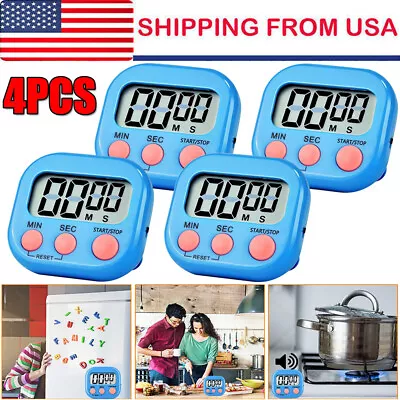 4Pcs LCD Digital Kitchen Cooking Timer Count-Down Up Clock Loud Alarm Magnetic • $12.22