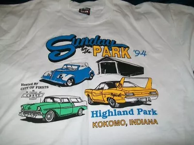 Vintage 1994 XL T-Shirt Kokomo Indiana We Care Sunday In The Park Classic Chevy • $4.99