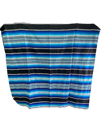 Sarape XL5' X 7'Mexican BlanketHOT ROD Seat CoversMotorcycle BLUE MIX • $34.99