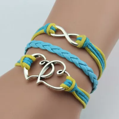 DIY Braided Bracelet Infinity Friendship Multilayer Charm Leather Bracelets K022 • $0.01