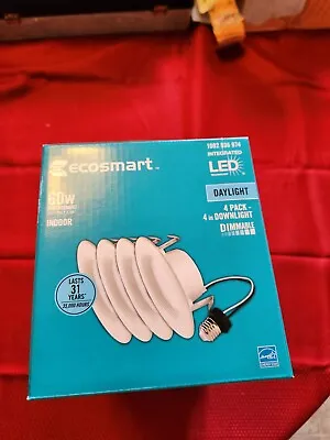 EcoSmart 4 In. White Integrated LED Recessed Trim Daylight 4-Pack Dimmable • $8