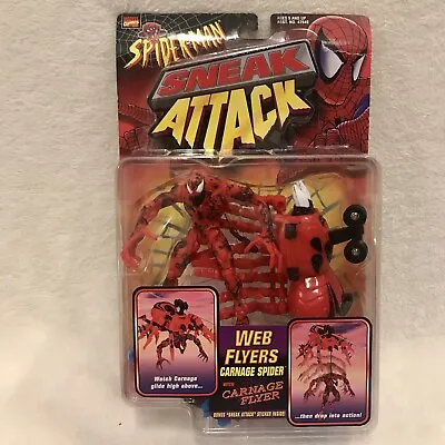 Spider-Man Sneak Attack Web Flyers Carnage Action Figure Vtg 1997 Toy Biz Marvel • $29.43