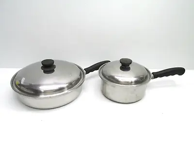 4 PIECE SET VINTAGE Vita-Craft Saucepans 3311 And 3202 Stainless 2 PANS 2 LIDS • $49.90