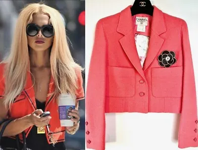 $1915 • Buy Chanel Vintage 1996 Barbie Pink Tweed Crop Jacket 34 36 38 4 6 Top Coat Vtg S M