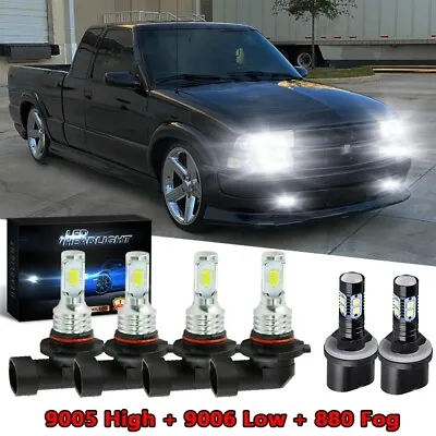For Chevrolet S10 1998-2003 - LED Headlight Hi/Lo BEAM + Fog Light Bulbs Qty 6 • $28.97