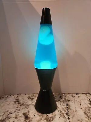 Vintage Lava Light Motion Lamp 03 Blue Liquid Wax 16.5  Tall Black Base • $59.99