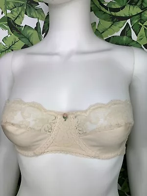 Vintage Chantilly Maidenform Bra Women's Size 32C Strapless Nude Lace Union Made • $24.95