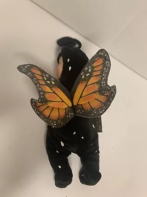 Anne Geddes Baby Monarch Butterfly  10” Bean Doll Plush Wings Black 1998 • $11