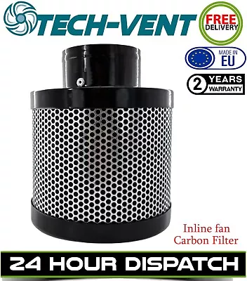 125mm Inline Fan Carbon Filter For Extractor Fan Duct Kit Hydroponic Grow Tent • £16.49