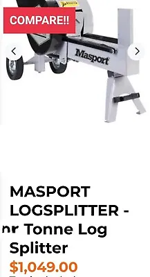 $799.99 • Buy Masport Electric 5 Ton Kinetic Super-fast Log Splitter New Boxed $1049 Wholesale