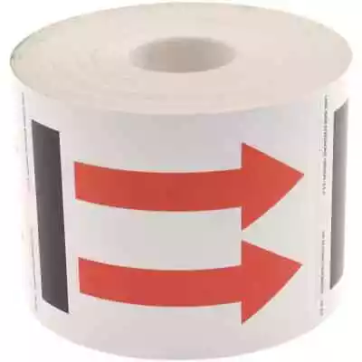 Roll Of 500 Labels: 3 Inches High X 4 Inches Wide Red Arrows • $15.40