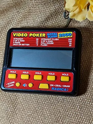 Vintage Radica Mini Poker Model 410 Hand Held Pocket Video Game For Travel Fun • $14.95
