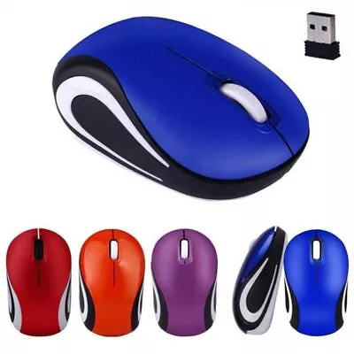 Mini Wireless Mouse For Computer 2.4Ghz Gaming Mause 1600 DPI Optical USB Mice • £6.32
