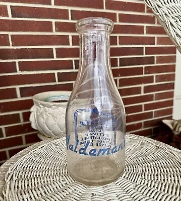 Qt Milk Bottle Haldeman’s Winchester VA Virginia Blue Pyro You’ll Appreciate Etc • $19.49